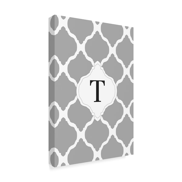 Art Licensing Studio 'T Gray Monogram' Canvas Art,22x32